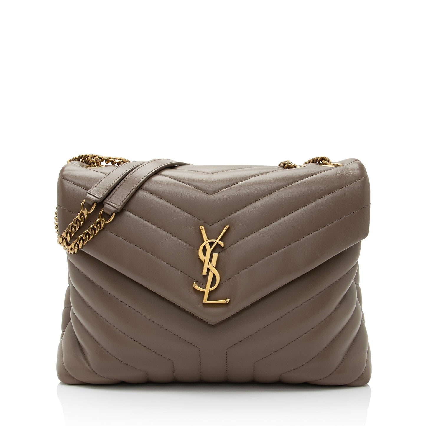 Saint Laurent Matelasse Calfskin Monogram LouLou Chain Medium Shoulder Bag Vsg968