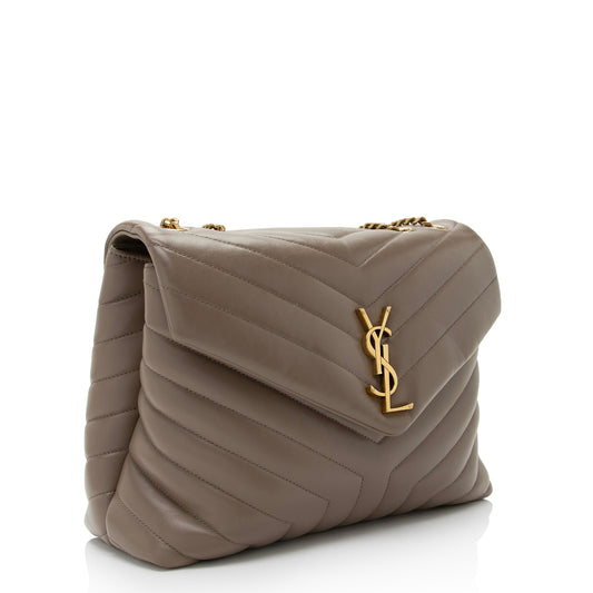 Saint Laurent Matelasse Calfskin Monogram LouLou Chain Medium Shoulder Bag Vsg968