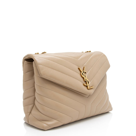 Saint Laurent Matelasse Calfskin Monogram LouLou Chain Medium Shoulder Bag sdsp1l