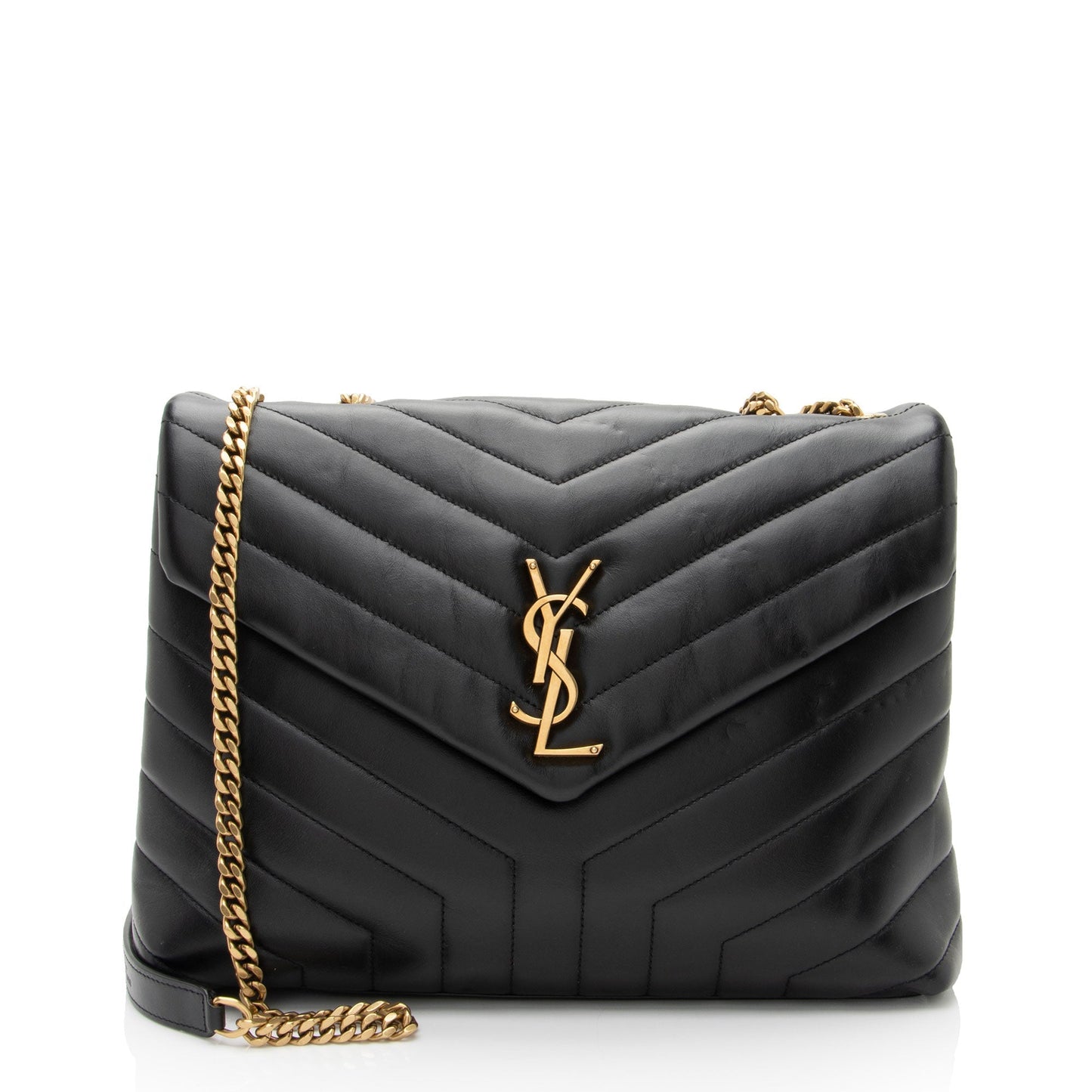 Saint Laurent Matelasse Calfskin Monogram LouLou Chain Medium Shoulder Bag ksqMxY