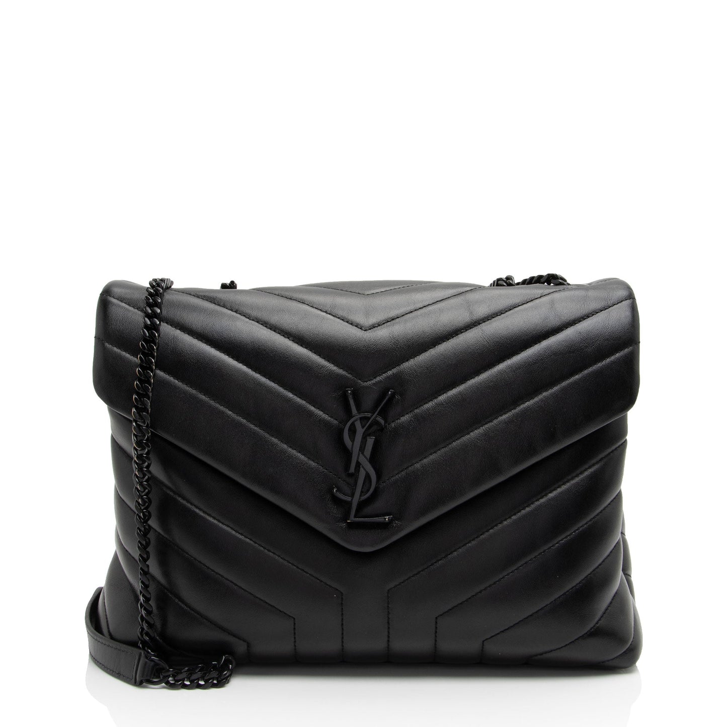 Saint Laurent Matelasse Calfskin Monogram LouLou Chain Medium Shoulder Bag SaVb1o