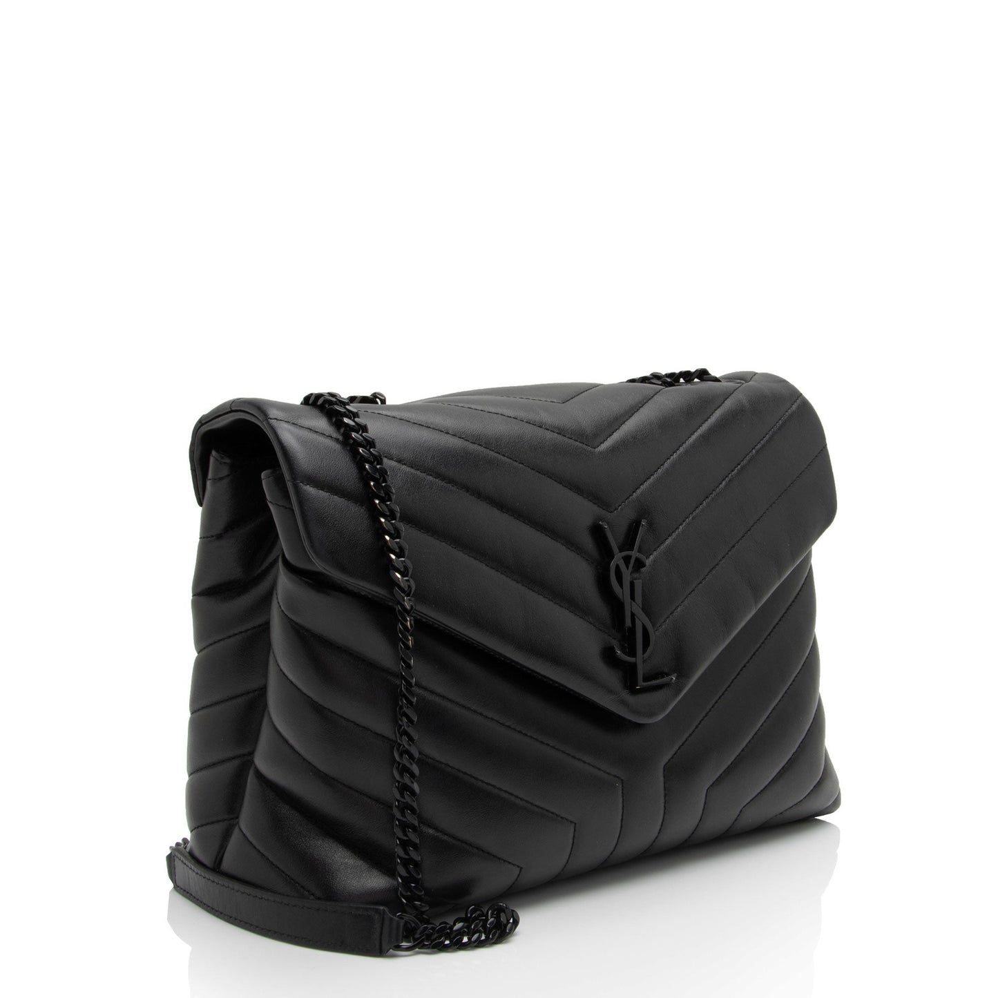 Saint Laurent Matelasse Calfskin Monogram LouLou Chain Medium Shoulder Bag SaVb1o