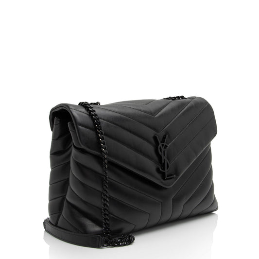 Saint Laurent Matelasse Calfskin Monogram LouLou Chain Medium Shoulder Bag SaVb1o