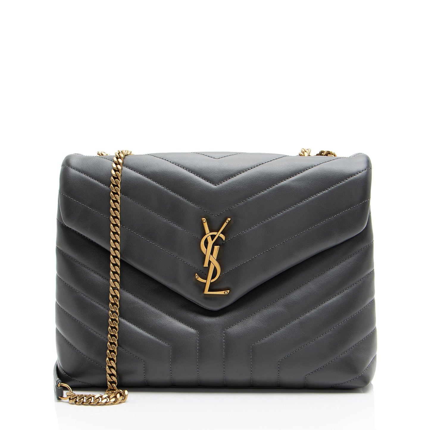 Saint Laurent Matelasse Calfskin Monogram LouLou Chain Medium Shoulder Bag W4gfSq
