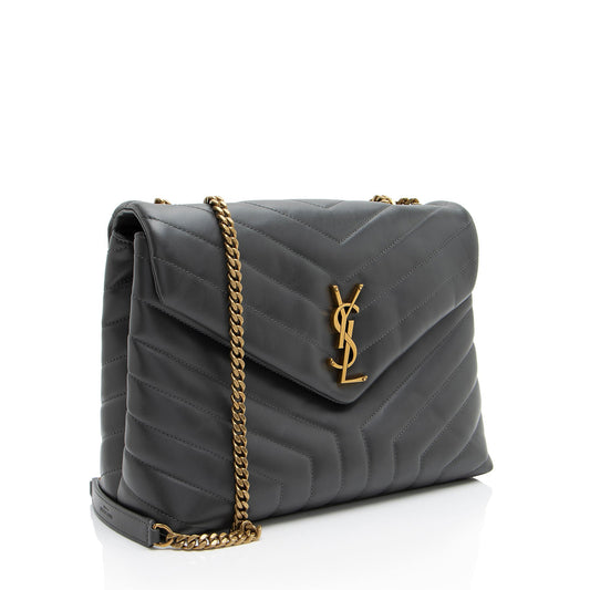Saint Laurent Matelasse Calfskin Monogram LouLou Chain Medium Shoulder Bag W4gfSq