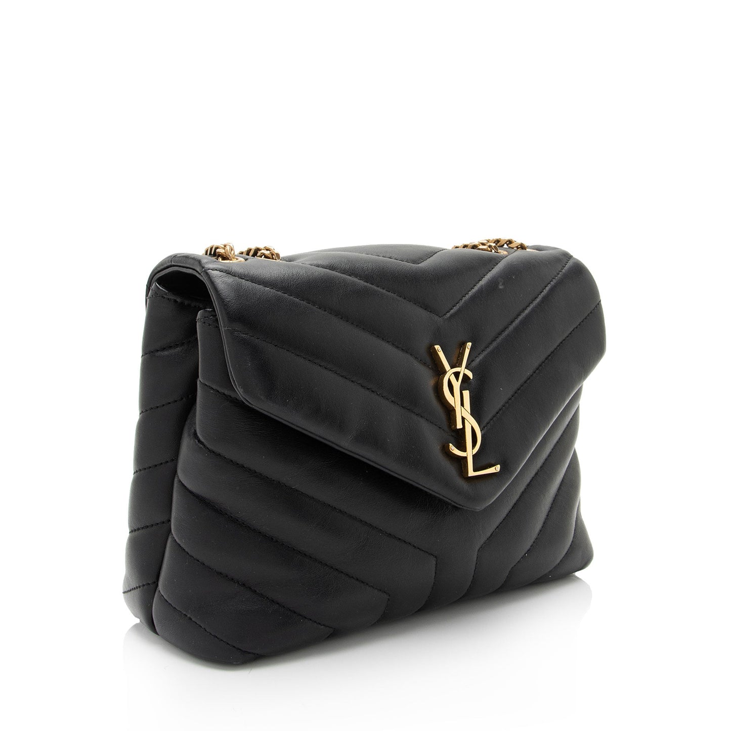 Saint Laurent Matelasse Calfskin Monogram LouLou Chain Small Crossbody Bag s725vF