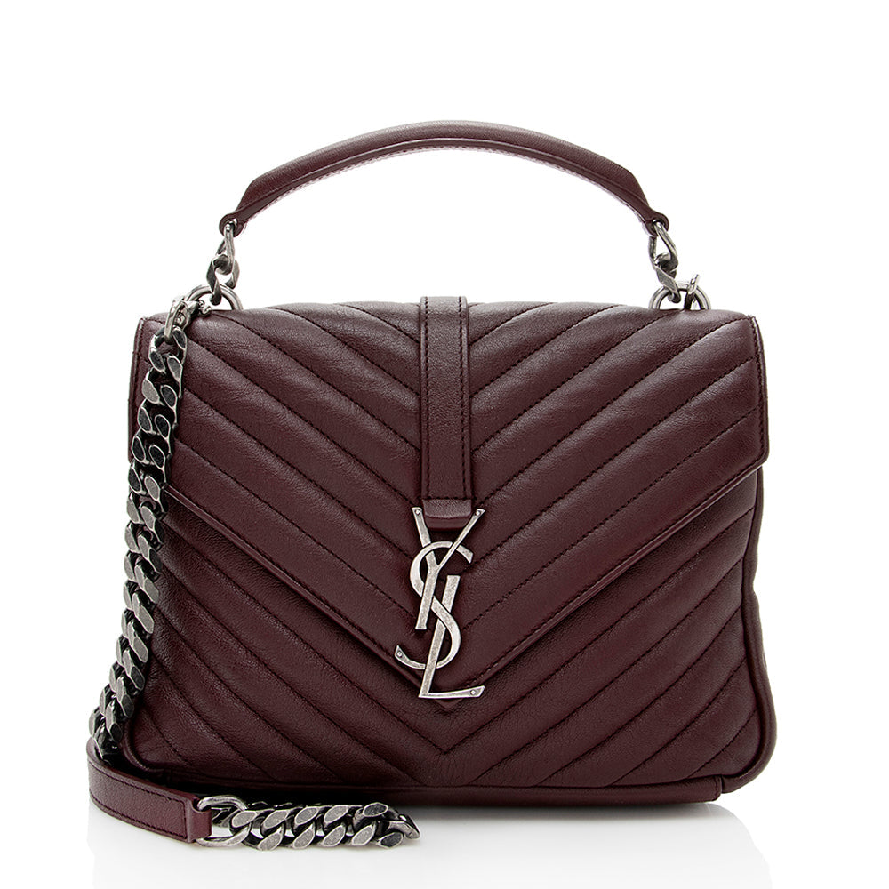 Saint Laurent Matelasse Calfskin Monogram College Medium Shoulder Bag 18292