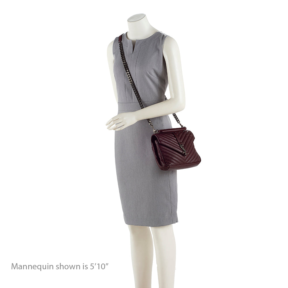 Saint Laurent Matelasse Calfskin Monogram College Medium Shoulder Bag 18292