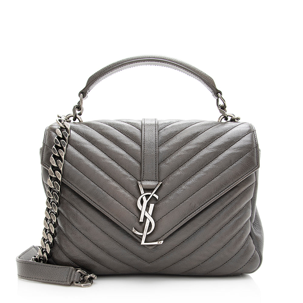 Saint Laurent Matelasse Calfskin Monogram Medium College Top Handle Bag 20220