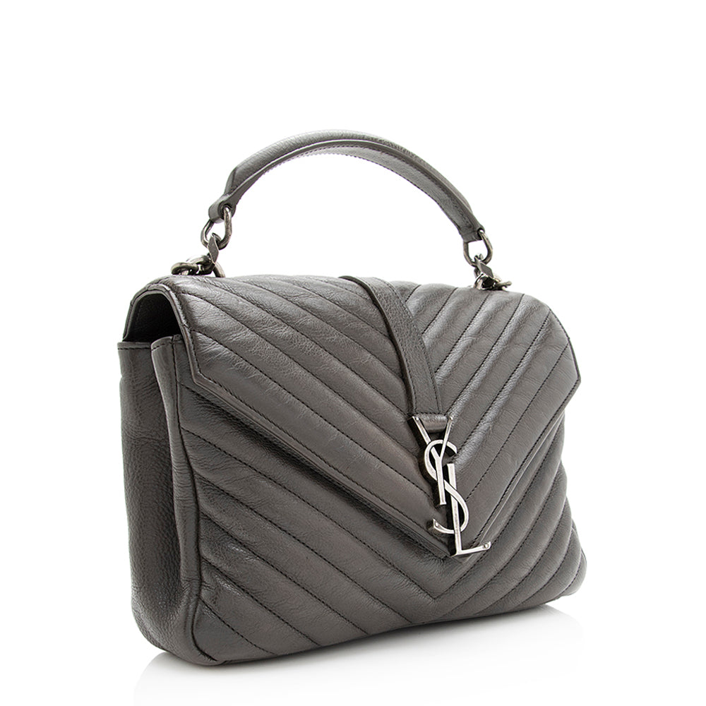 Saint Laurent Matelasse Calfskin Monogram Medium College Top Handle Bag 20220