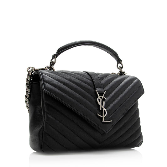 Saint Laurent Matelasse Calfskin Monogram Medium College Top Handle Bag 20778