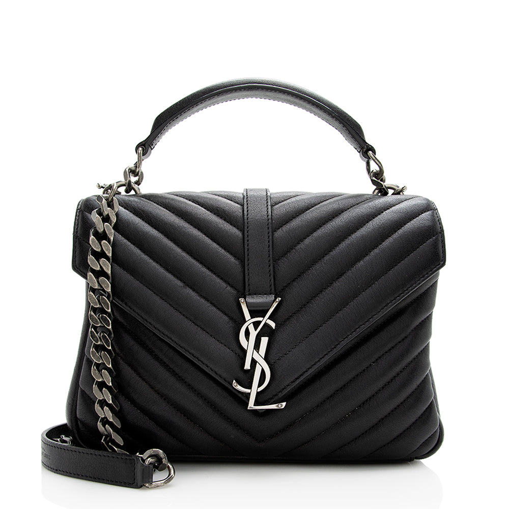 Saint Laurent Matelasse Calfskin Monogram Medium College Top Handle Bag 21595