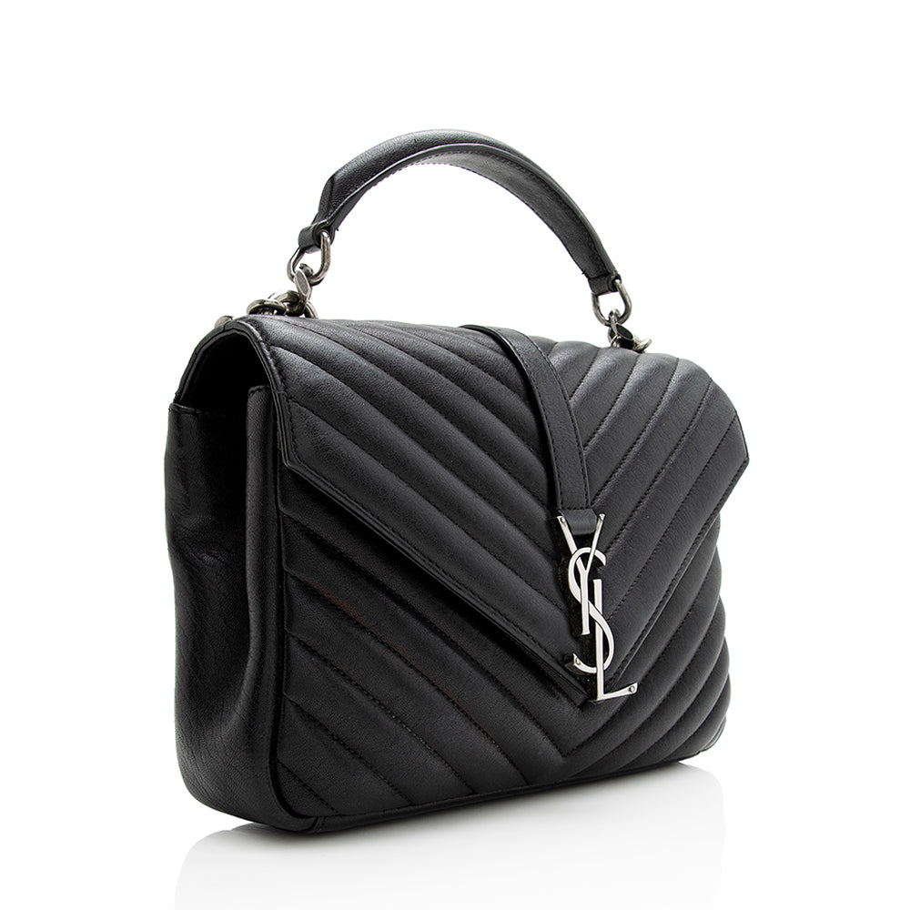 Saint Laurent Matelasse Calfskin Monogram Medium College Top Handle Bag 21595