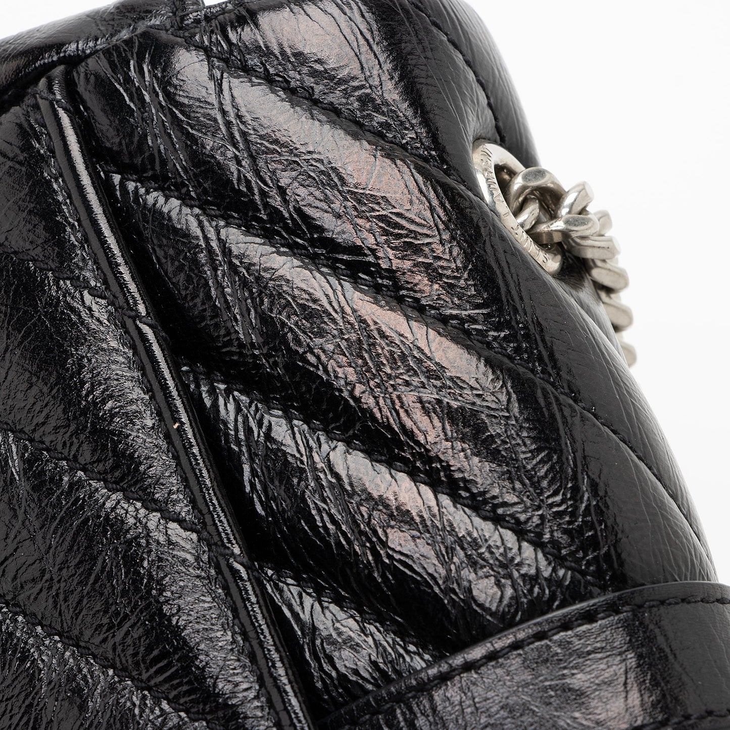 Saint Laurent Matelasse Calfskin Monogram Punk Chain Baby Crossbody Bag 22834