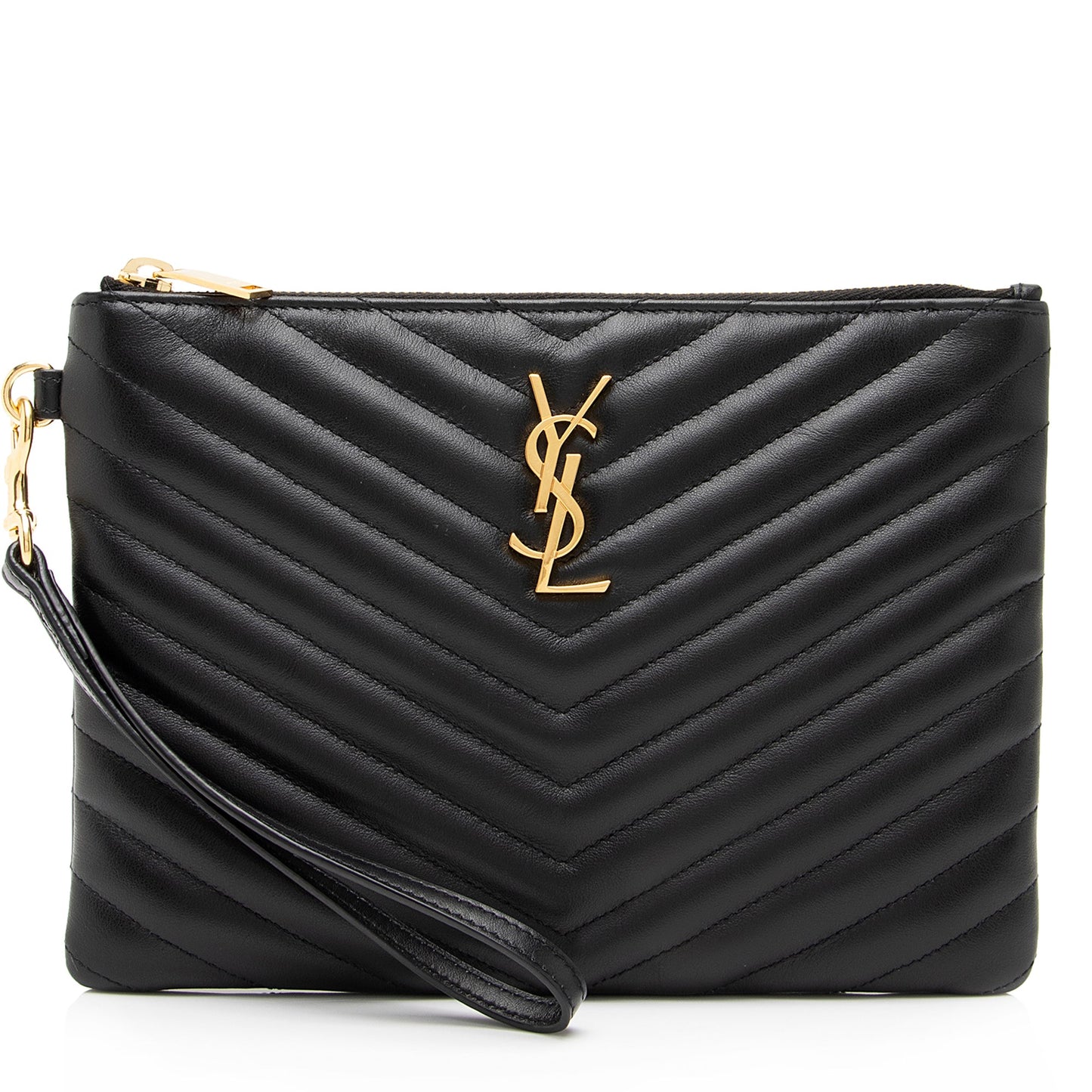 Saint Laurent Matelasse Calfskin Monogram Small Wristlet 23746