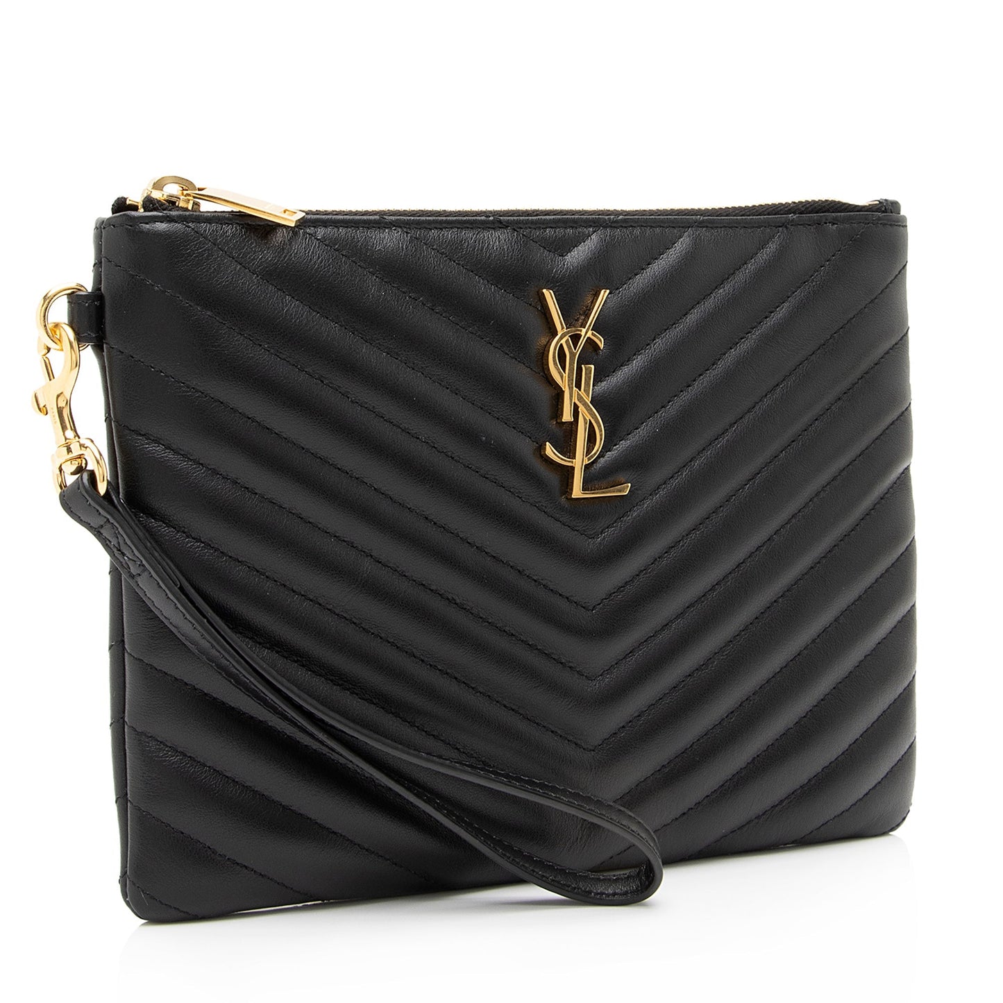 Saint Laurent Matelasse Calfskin Monogram Small Wristlet 23746