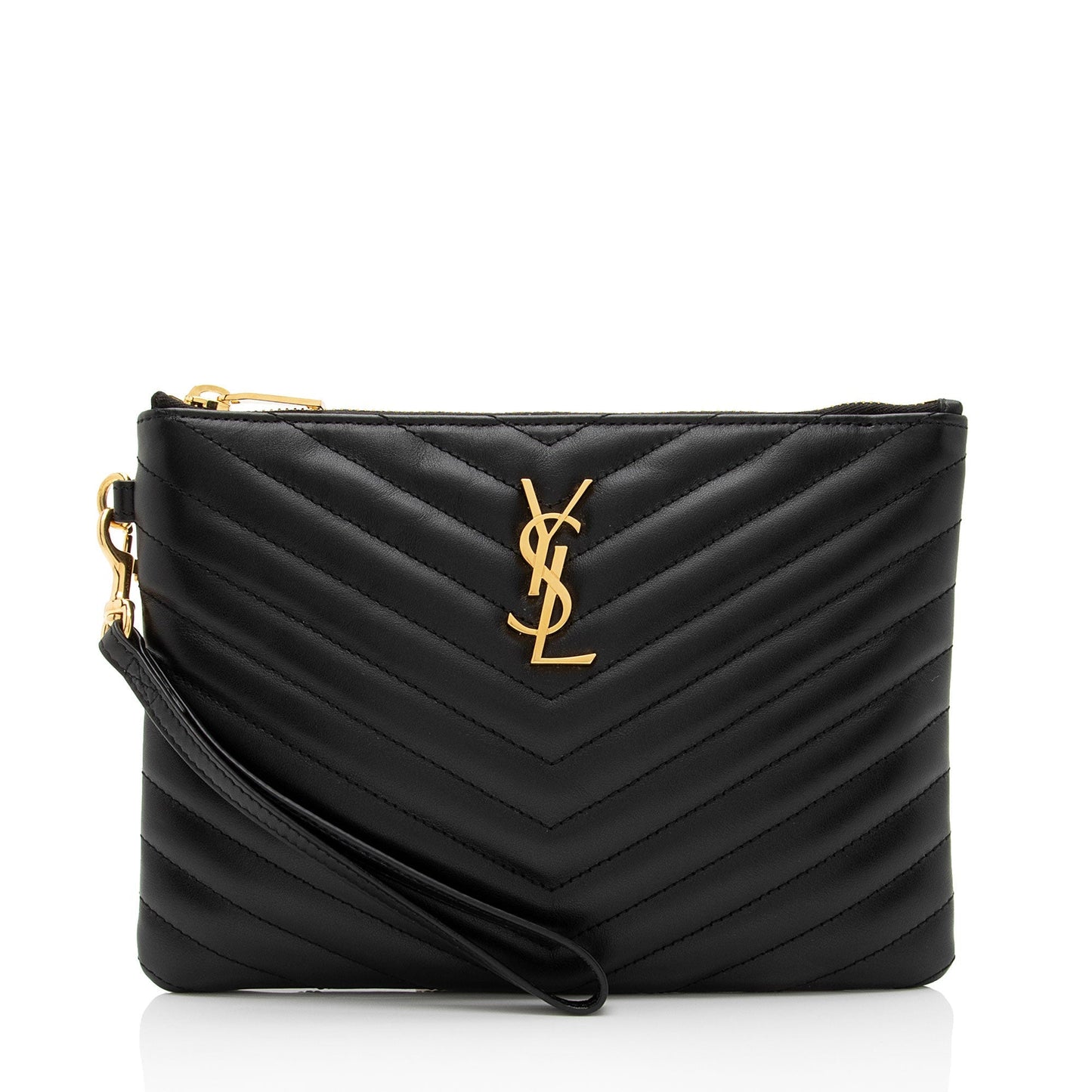 Saint Laurent Matelasse Calfskin Monogram Small Wristlet I0dYH7