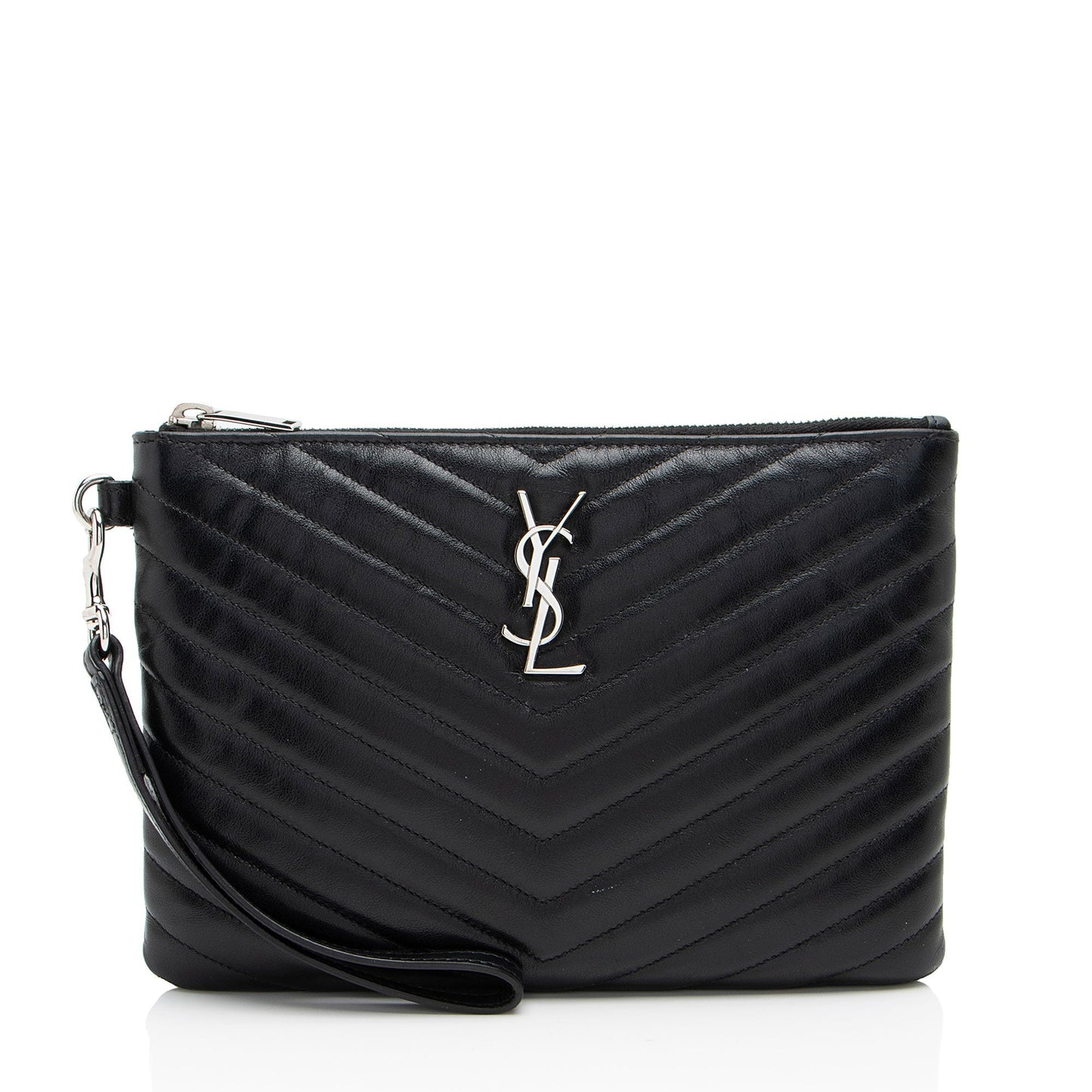 Saint Laurent Matelasse Calfskin Monogram Small Wristlet 6zoV5w
