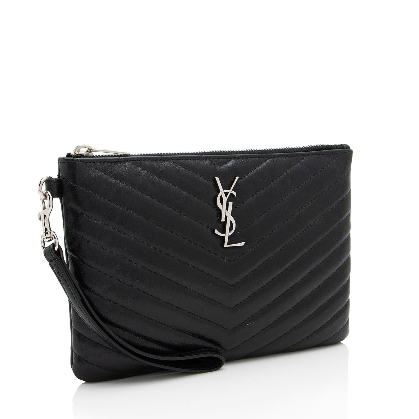 Saint Laurent Matelasse Calfskin Monogram Small Wristlet 6zoV5w