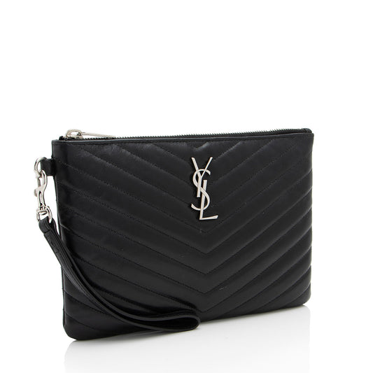 Saint Laurent Matelasse Calfskin Monogram Small Wristlet 6zoV5w