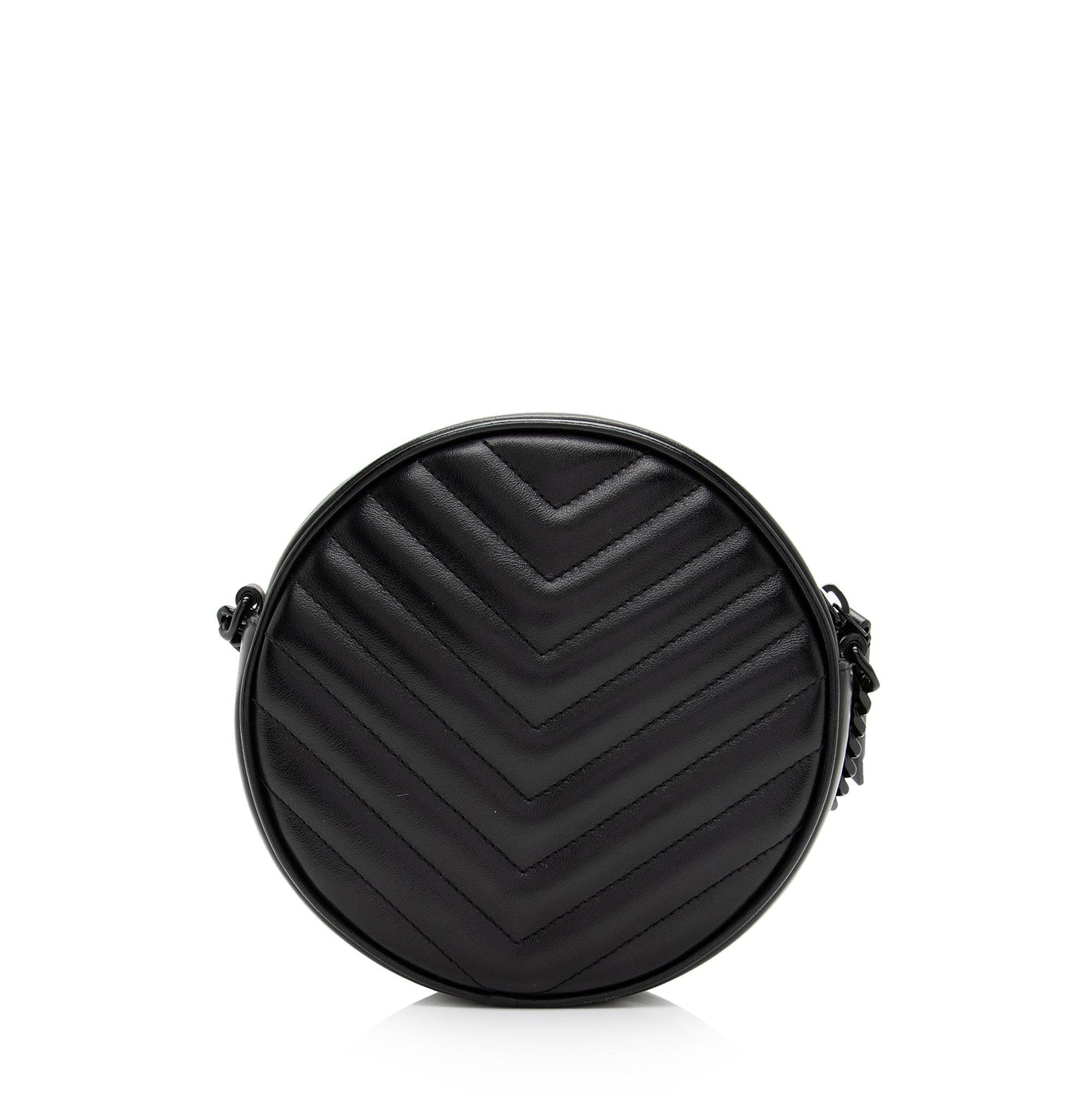 Saint Laurent Matelasse Calfskin Monogram Vinyle Round Camera Bag TICycU