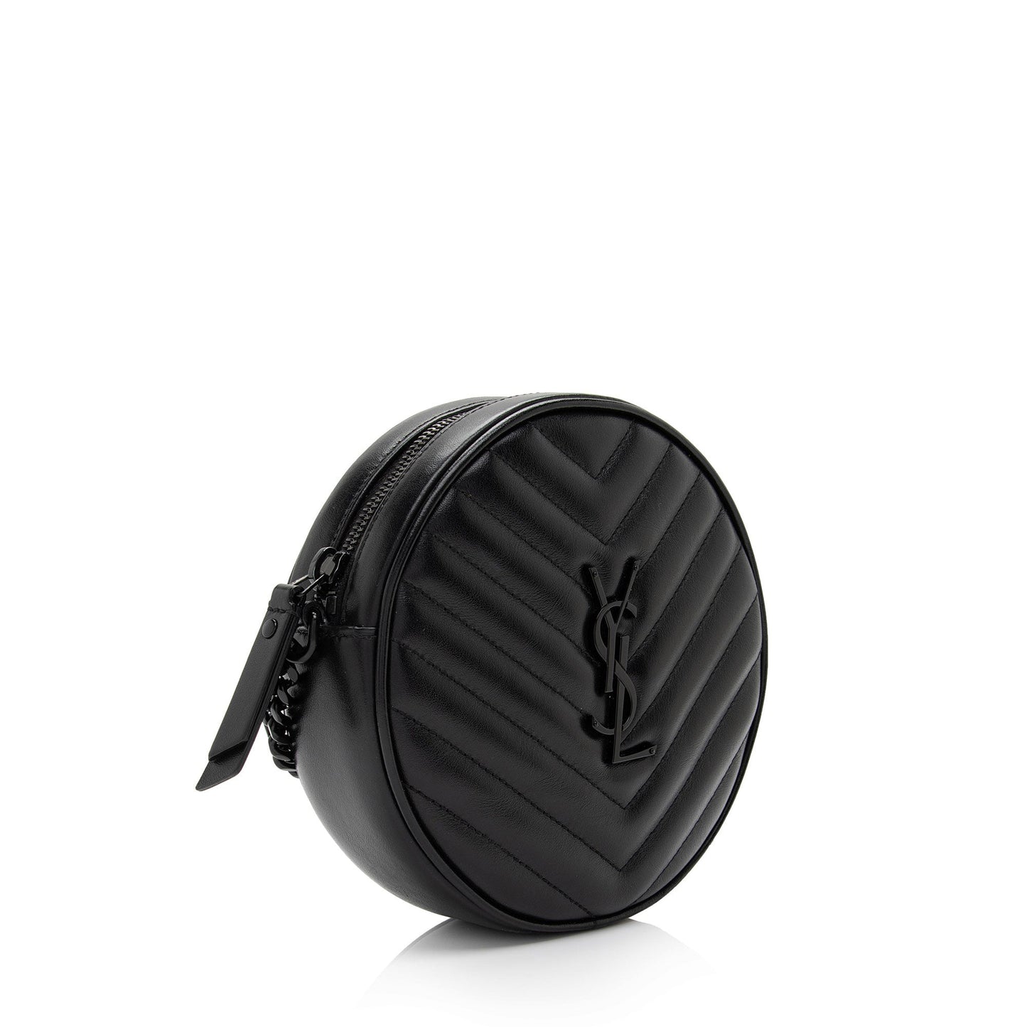Saint Laurent Matelasse Calfskin Monogram Vinyle Round Camera Bag TICycU