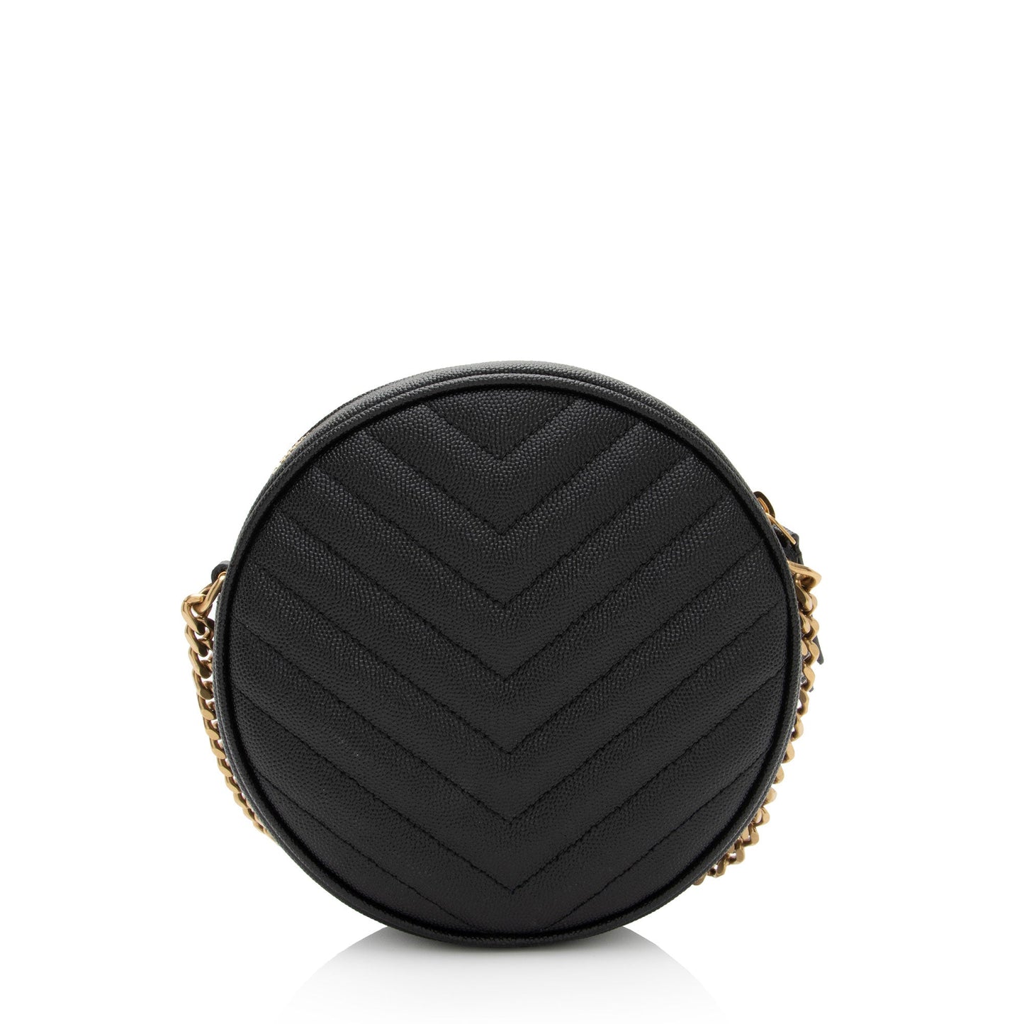 Saint Laurent Matelasse Calfskin Monogram Vinyle Round Camera Bag uS4MX2