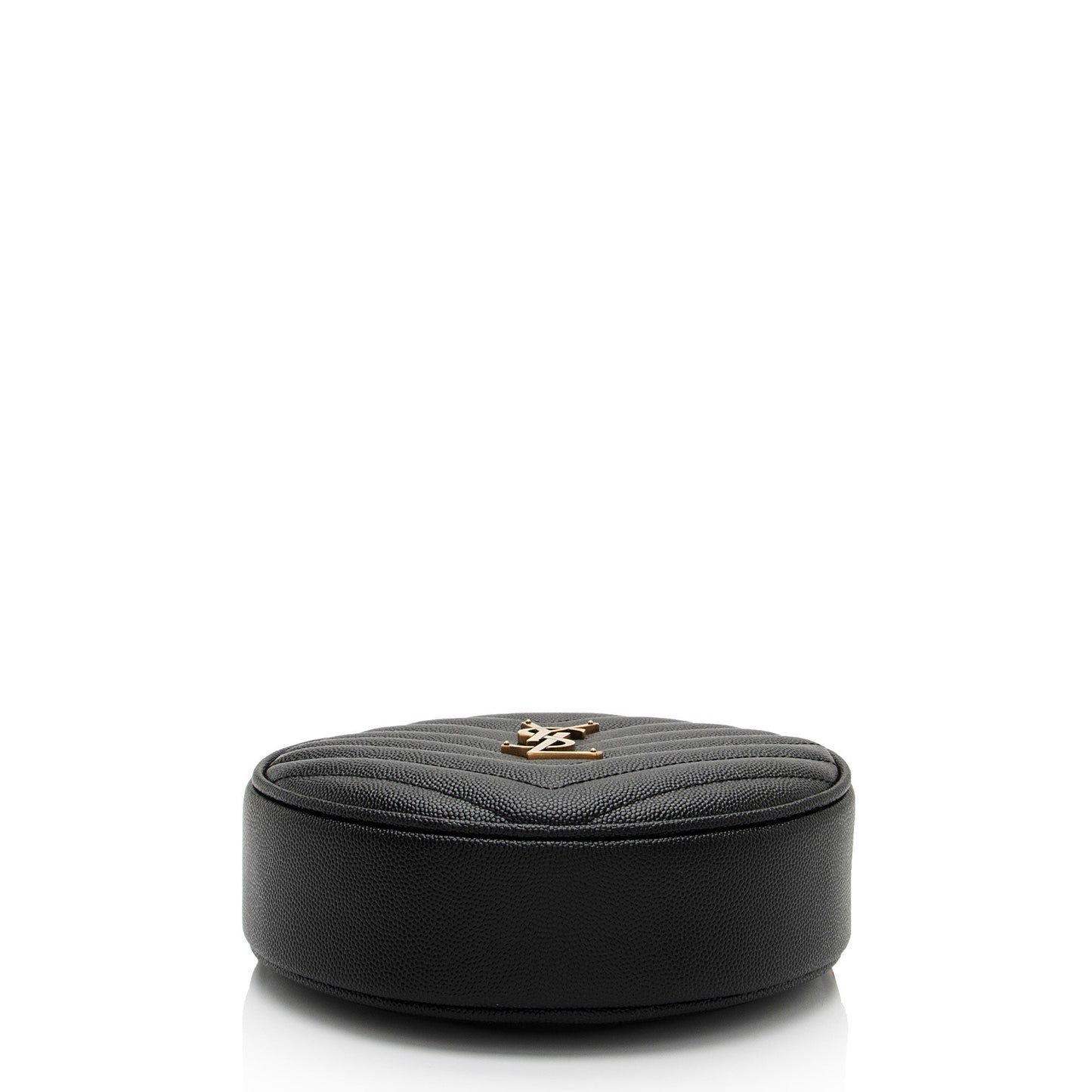 Saint Laurent Matelasse Calfskin Monogram Vinyle Round Camera Bag uS4MX2