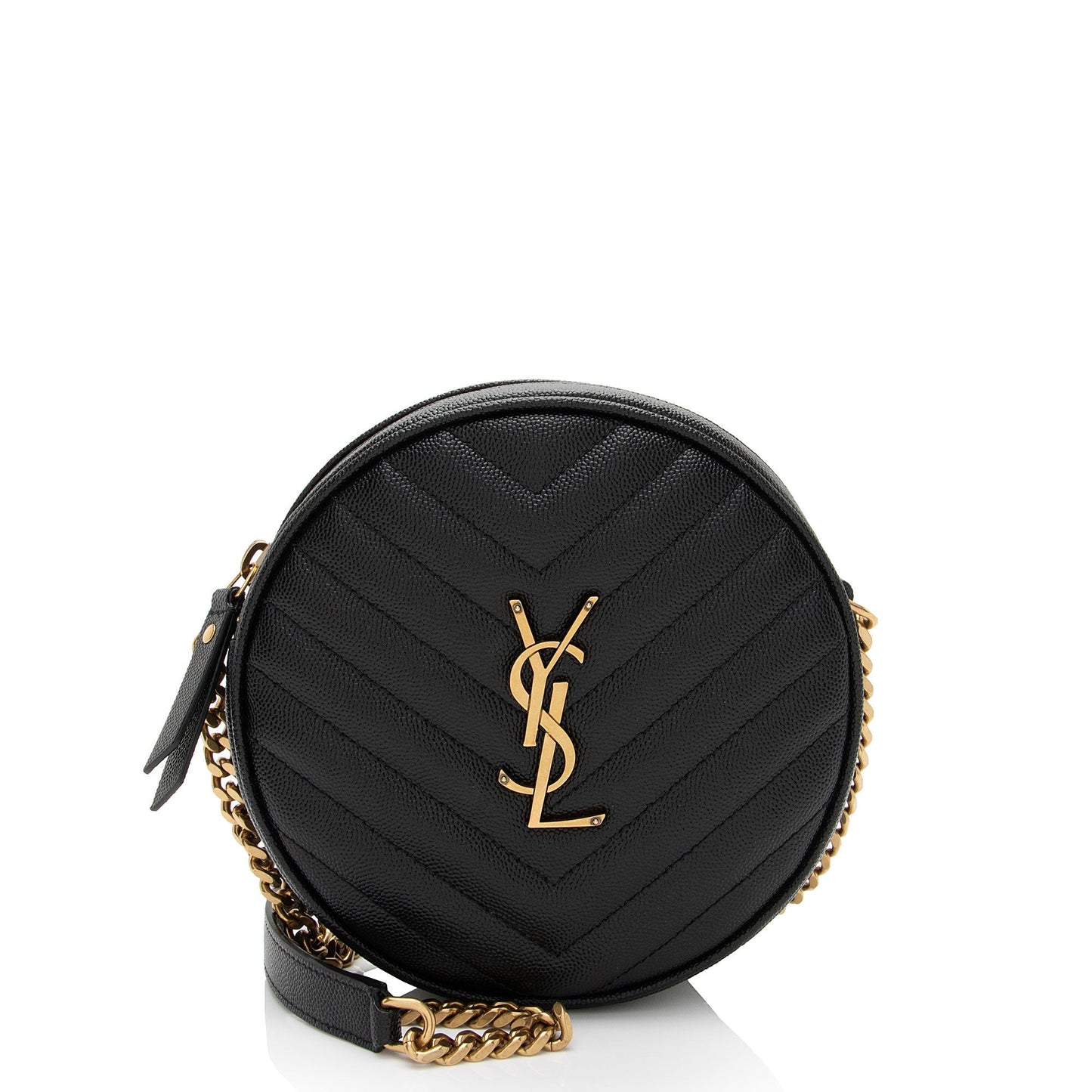 Saint Laurent Matelasse Calfskin Monogram Vinyle Round Camera Bag uS4MX2