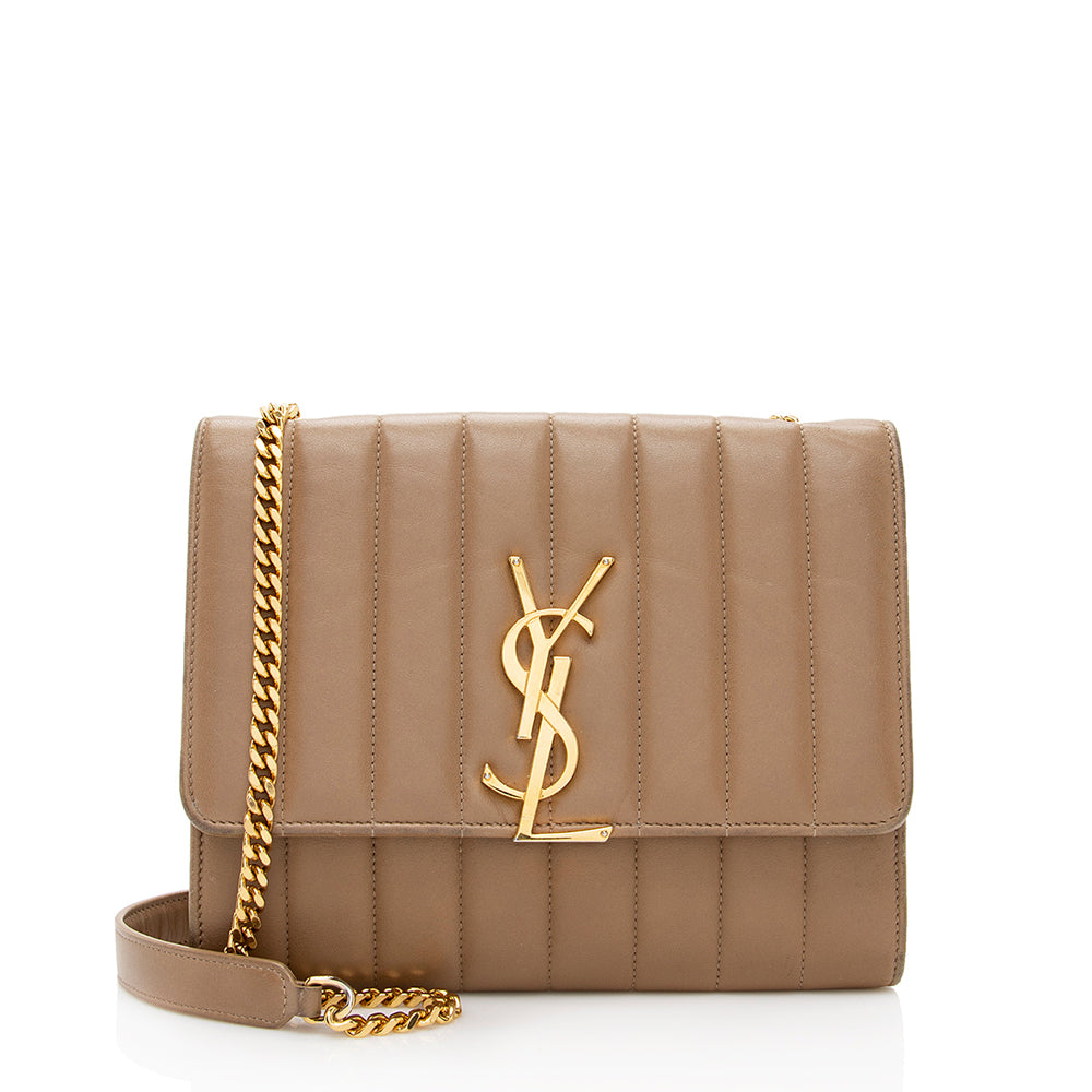 Saint Laurent Matelasse Calfskin Vicky Chain Wallet 19438