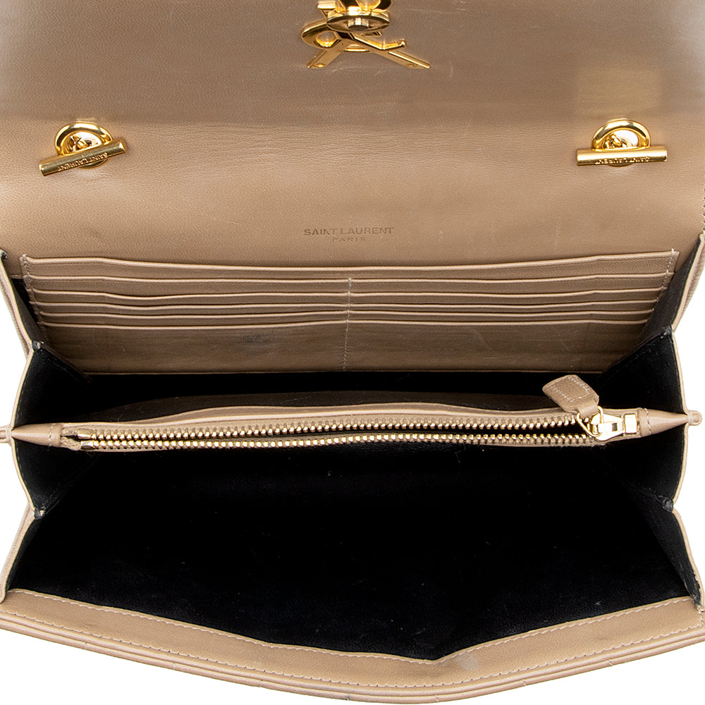 Saint Laurent Matelasse Calfskin Vicky Chain Wallet 19438