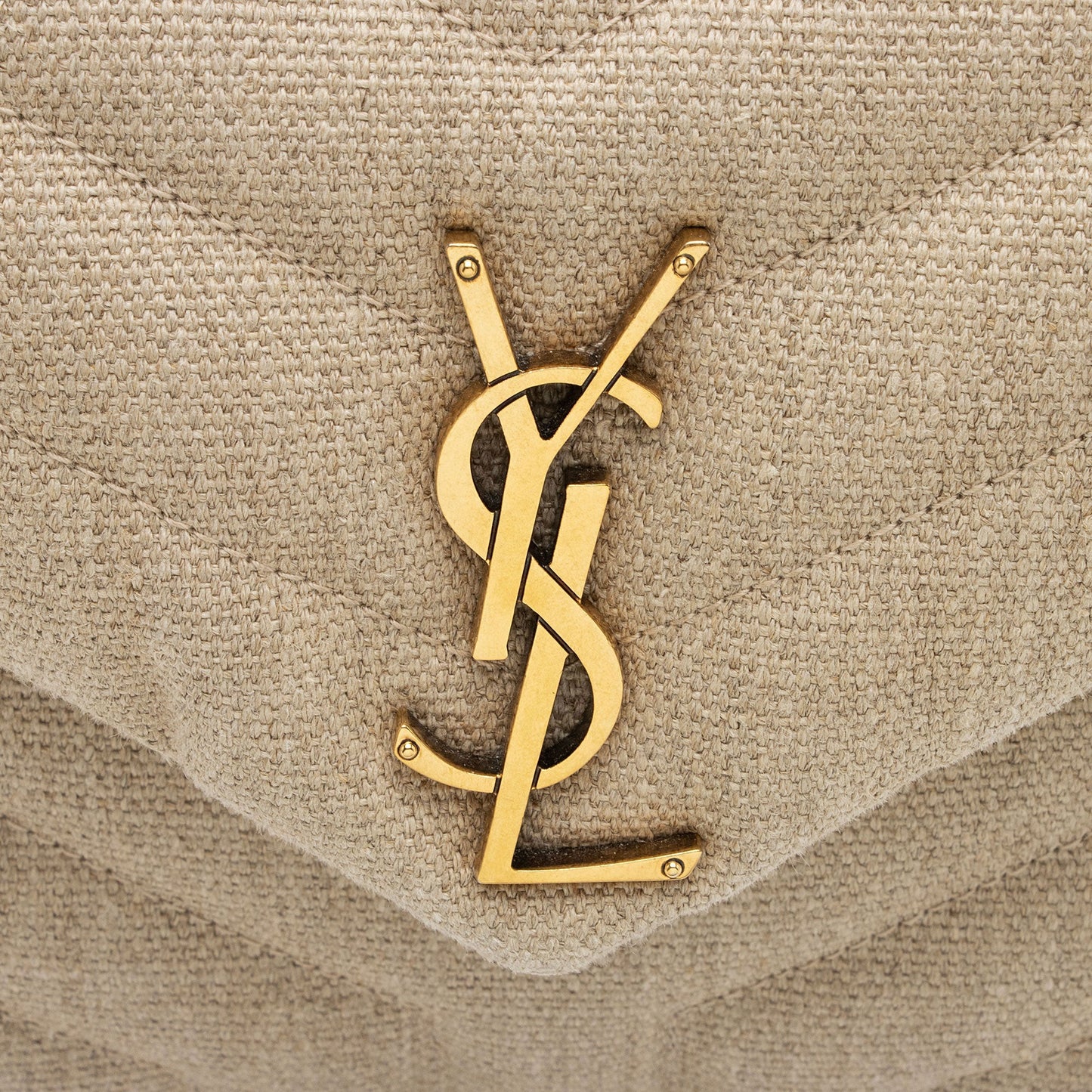 Saint Laurent Matelasse Canvas Monogram LouLou Chain Small Crossbody Bag S2G13U