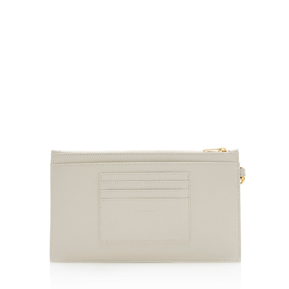 Saint Laurent Matelasse Grain de Poudre Large Bill Pouch 20953