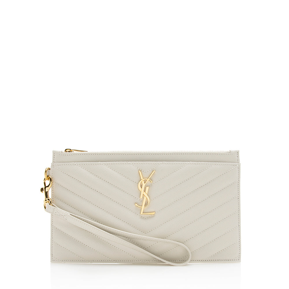 Saint Laurent Matelasse Grain de Poudre Large Bill Pouch 20953