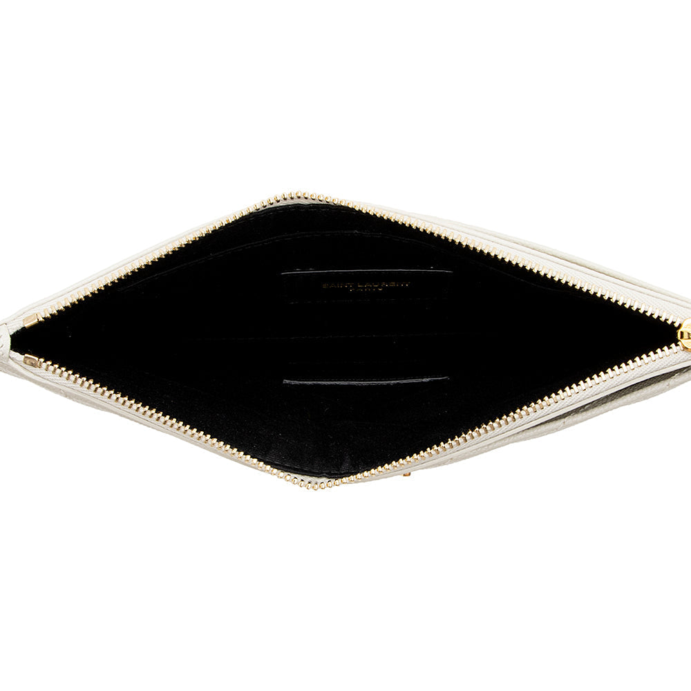 Saint Laurent Matelasse Grain de Poudre Large Bill Pouch 20953