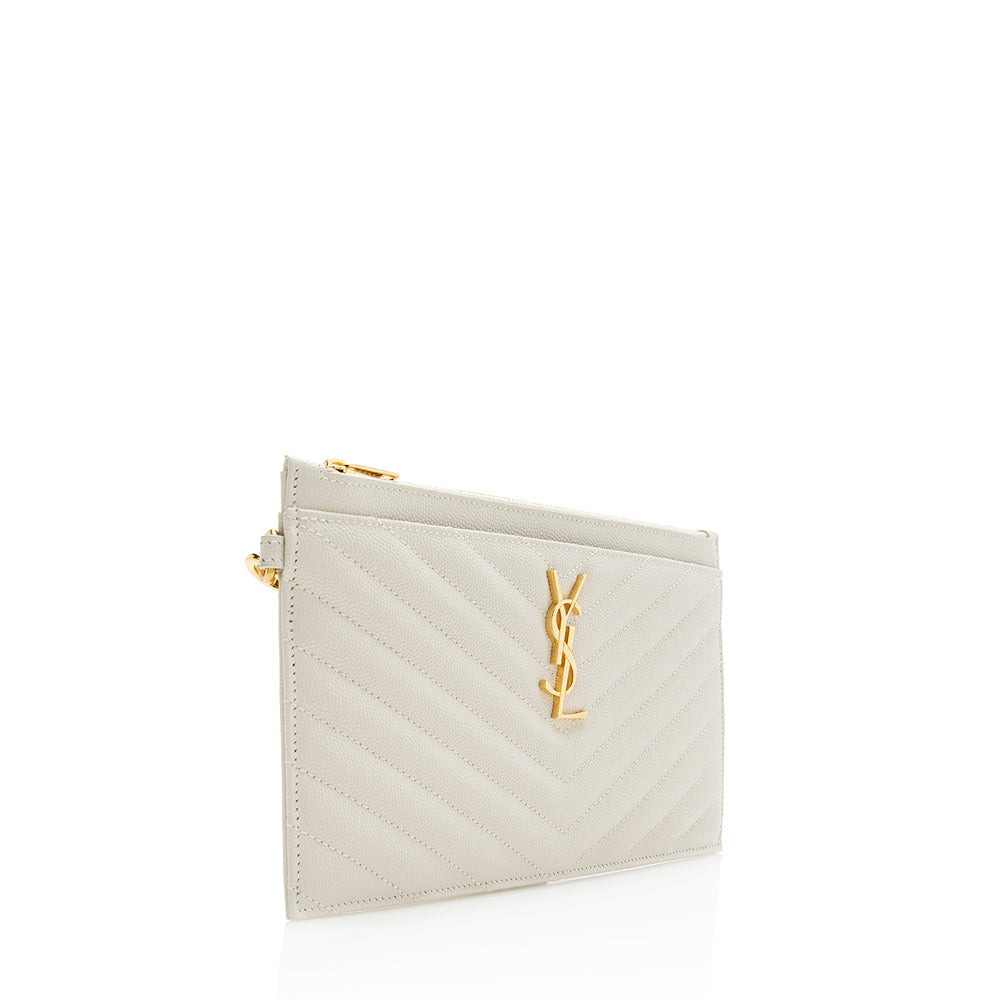 Saint Laurent Matelasse Grain de Poudre Large Bill Pouch 20953