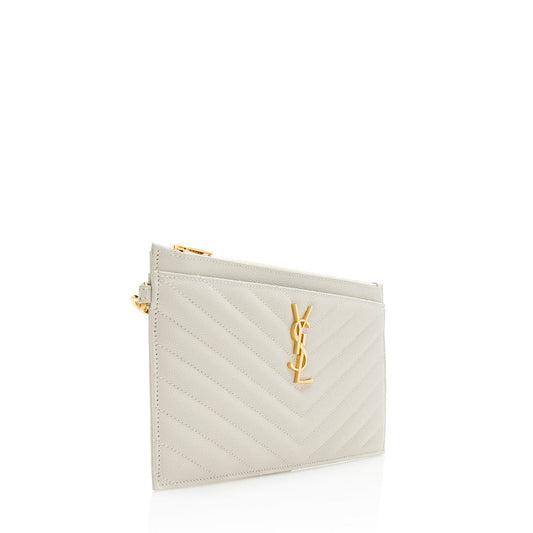 Saint Laurent Matelasse Grain de Poudre Large Bill Pouch 20953