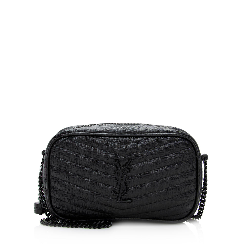 Saint Laurent Matelasse Grain de Poudre Lou Mini Camera Bag - FINAL SALE 21062