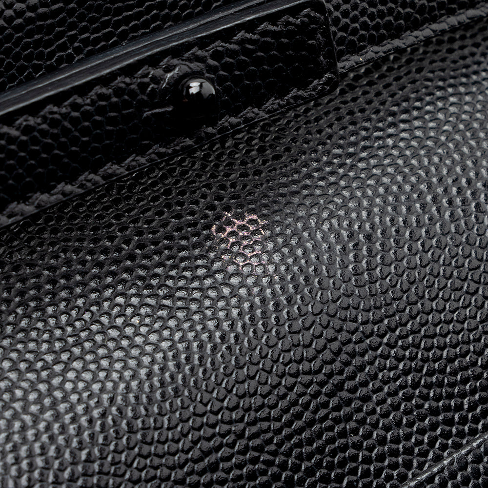 Saint Laurent Matelasse Grain de Poudre Matte Black Monogram Chain Wallet - FINAL SALE 20467