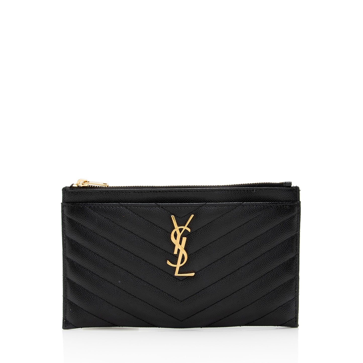 Saint Laurent Matelasse Grain de Poudre Monogram Bill Pouch ikSGxC