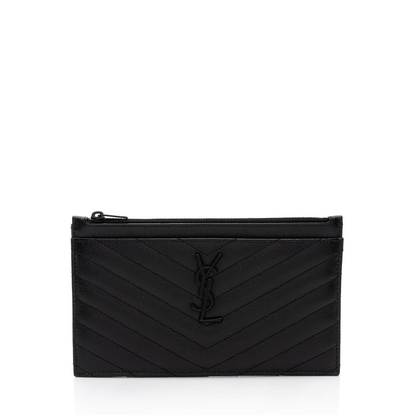 Saint Laurent Matelasse Grain de Poudre Monogram Bill Pouch sKwgXB