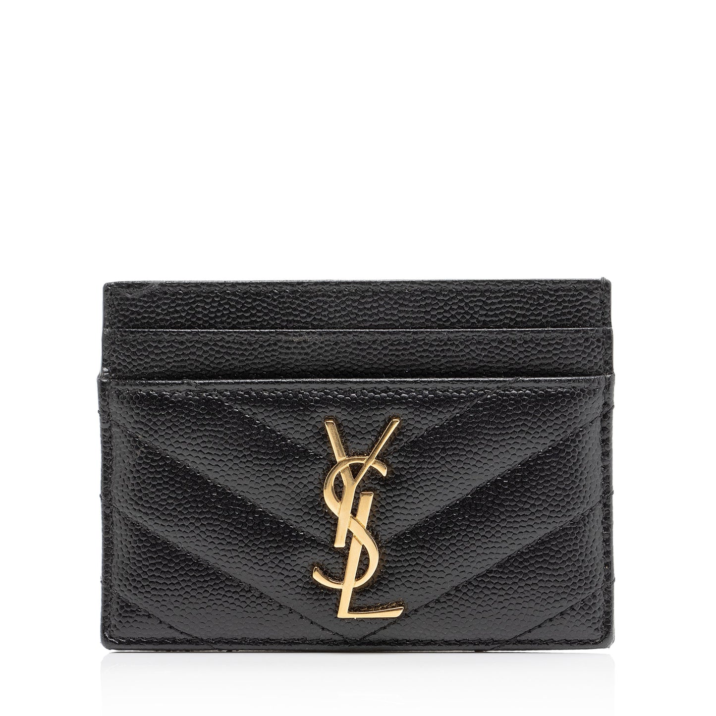 Saint Laurent Matelasse Grain de Poudre Monogram Card Case C66DmI