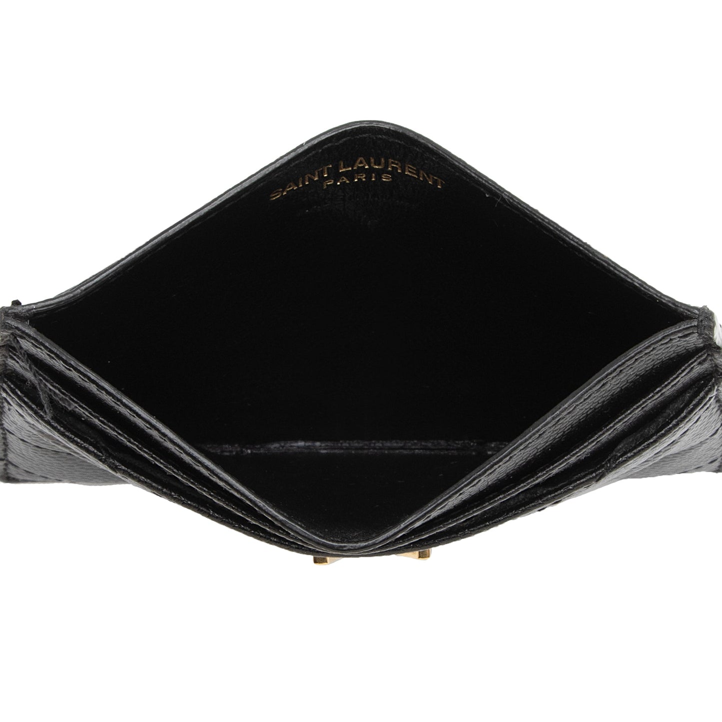 Saint Laurent Matelasse Grain de Poudre Monogram Card Case C66DmI