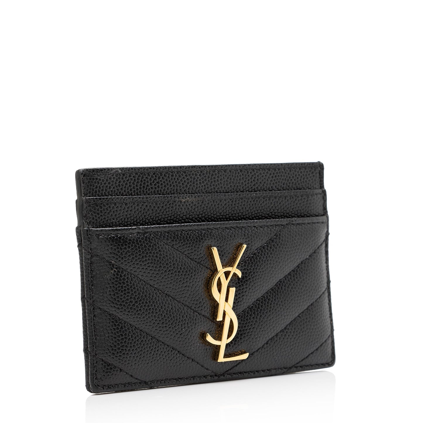 Saint Laurent Matelasse Grain de Poudre Monogram Card Case C66DmI