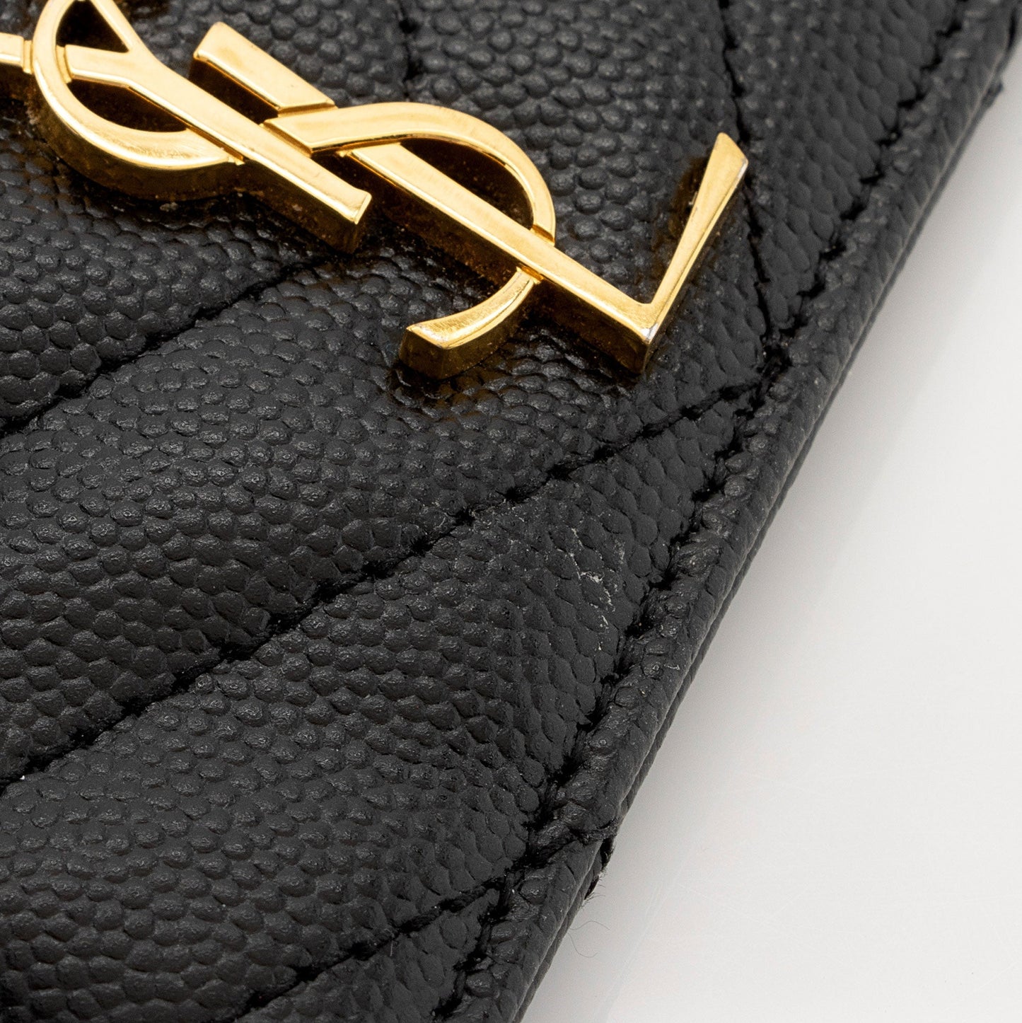 Saint Laurent Matelasse Grain de Poudre Monogram Card Case 6ioPjj
