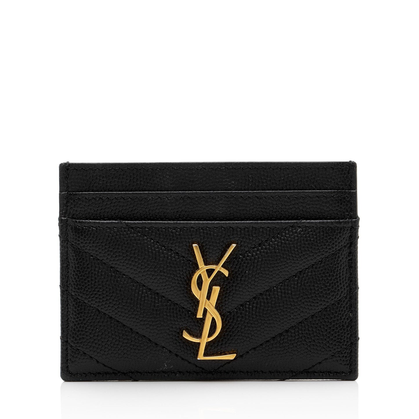 Saint Laurent Matelasse Grain de Poudre Monogram Card Case 6ioPjj
