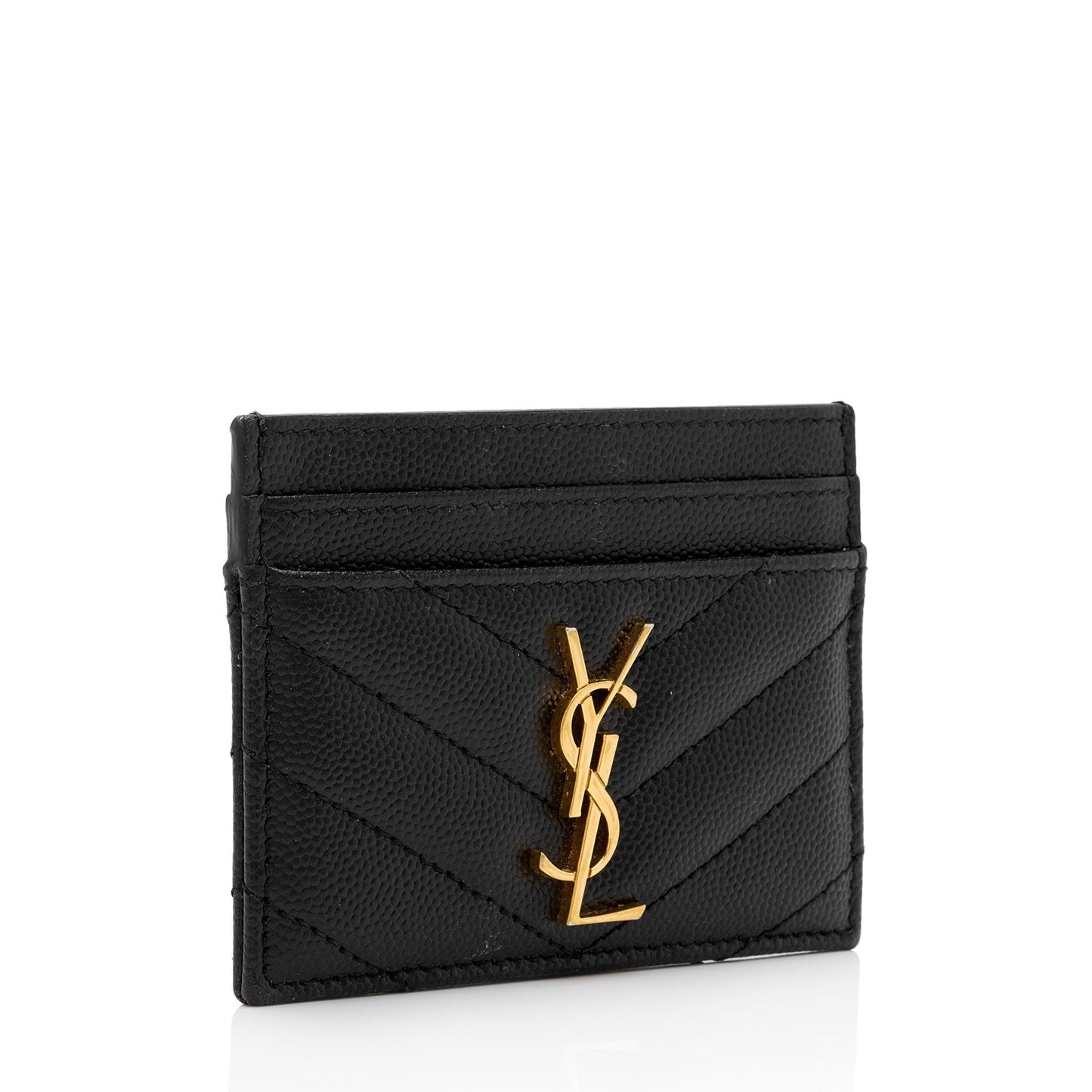 Saint Laurent Matelasse Grain de Poudre Monogram Card Case 6ioPjj