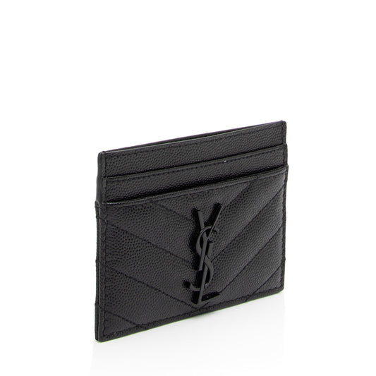 Saint Laurent Matelasse Grain de Poudre Monogram Card Case f11Wsk