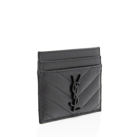 Saint Laurent Matelasse Grain de Poudre Monogram Card Case FUtuBp