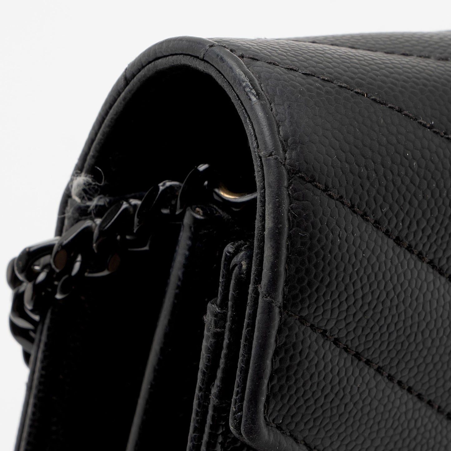 Saint Laurent Matelasse Grain de Poudre Monogram Chain Wallet - FINAL SALE 3qQ1Kb